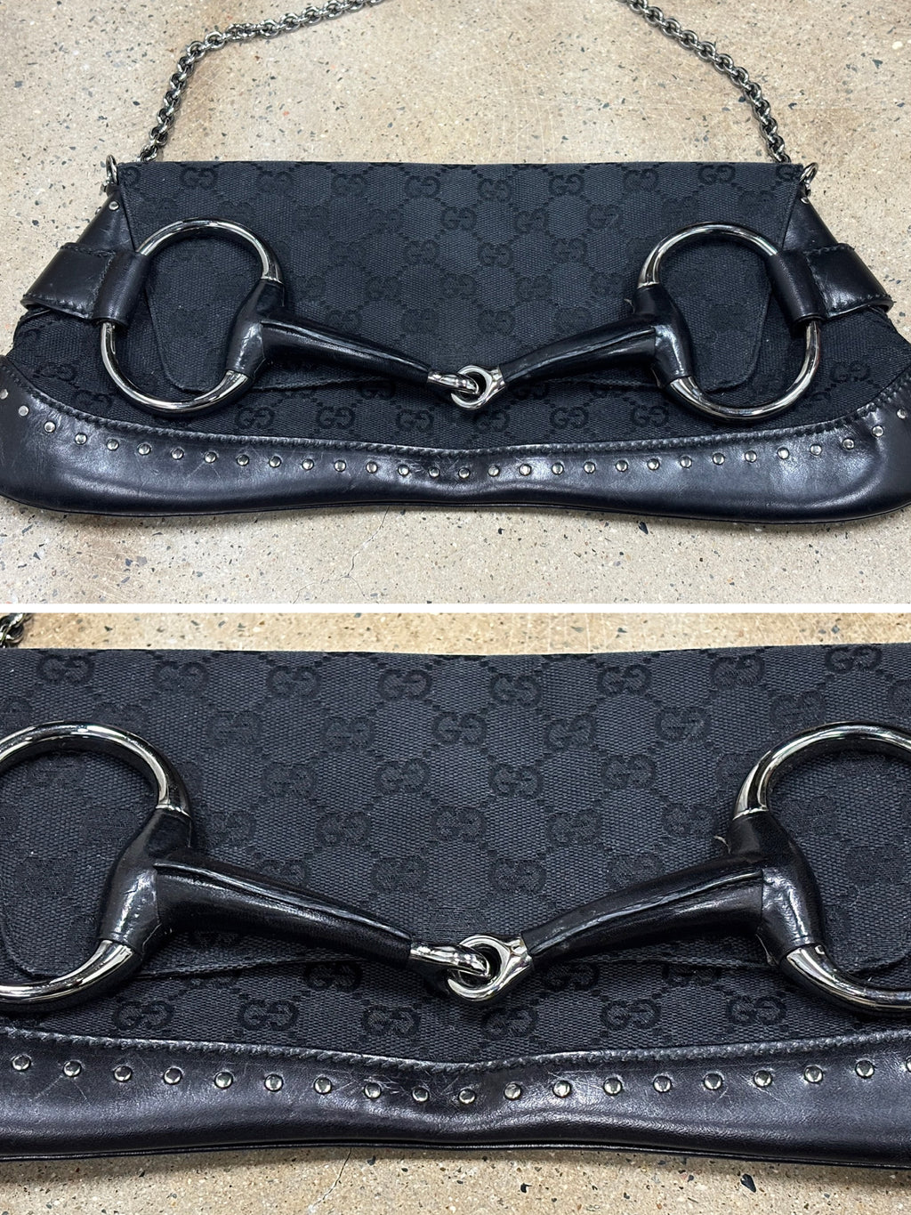 GUCCI
Horsebit Chain Large Clutch Bag
