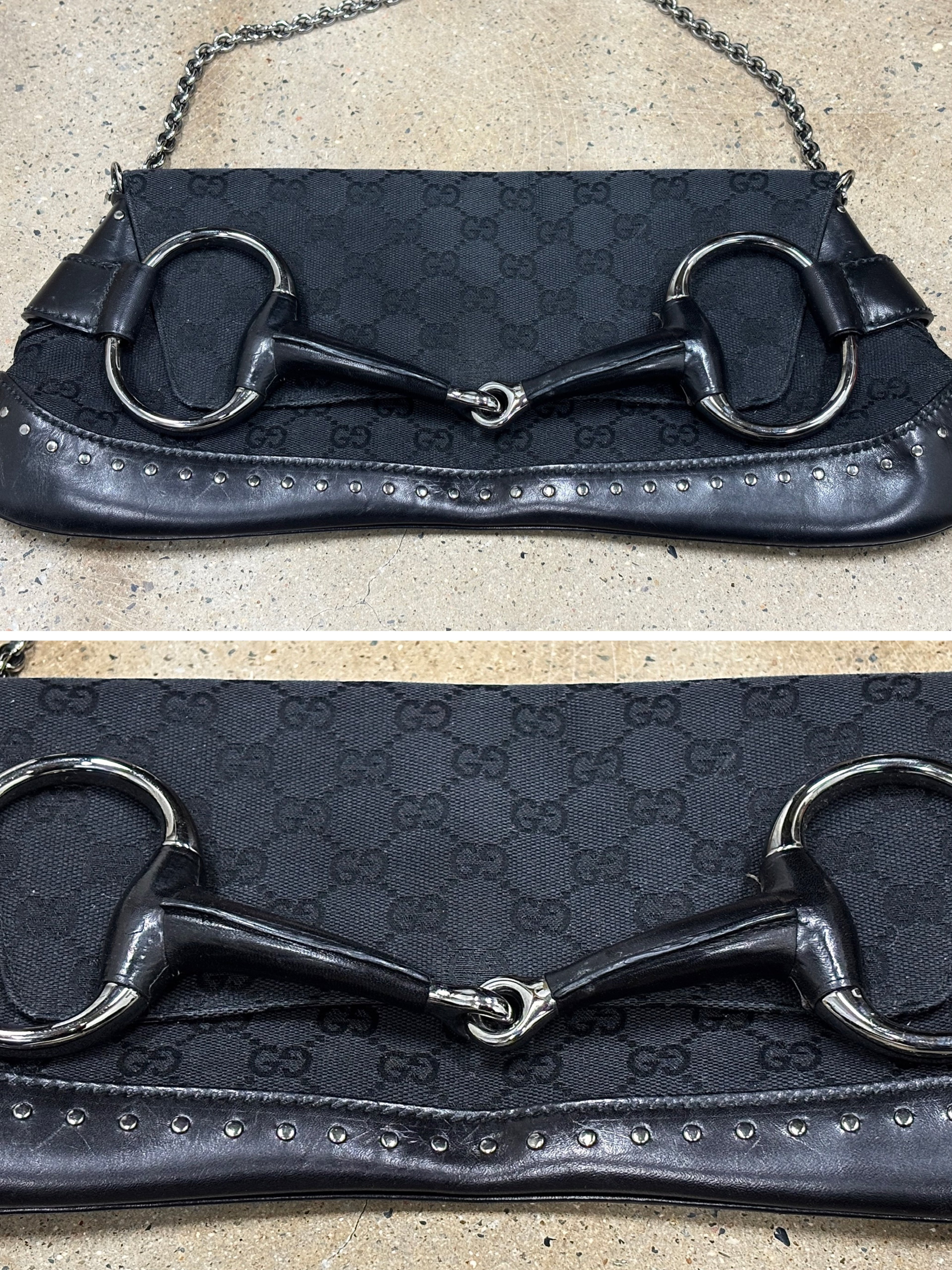GUCCI
Horsebit Chain Large Clutch Bag